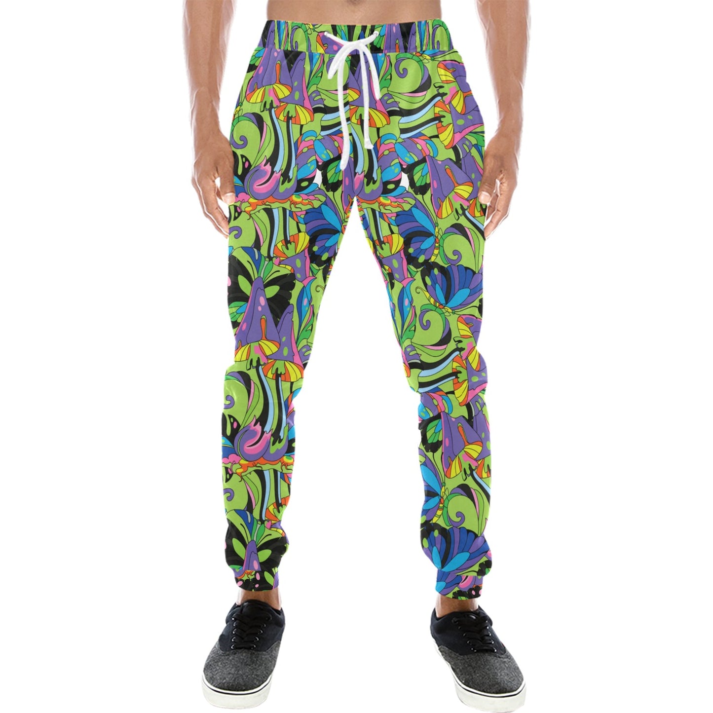 Psychedelic Trippy Mushroom Themed Men's Sweatpants