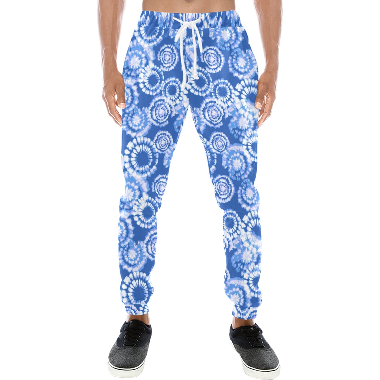 Tie Dye Blue Design Print Men's Sweatpants