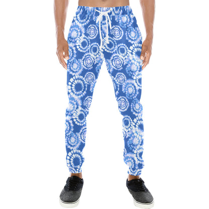 Tie Dye Blue Design Print Men's Sweatpants