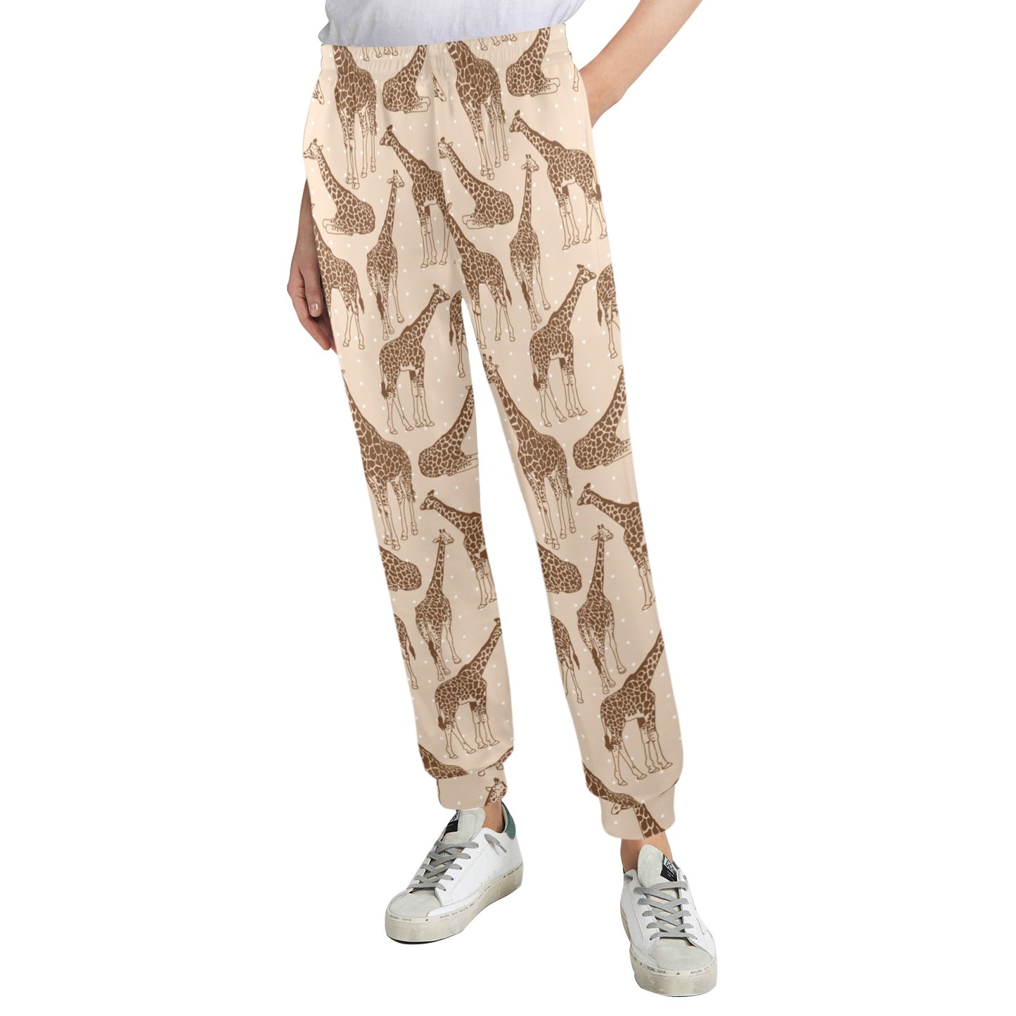 Giraffe Pattern Design Print Women's Casual Track Pants