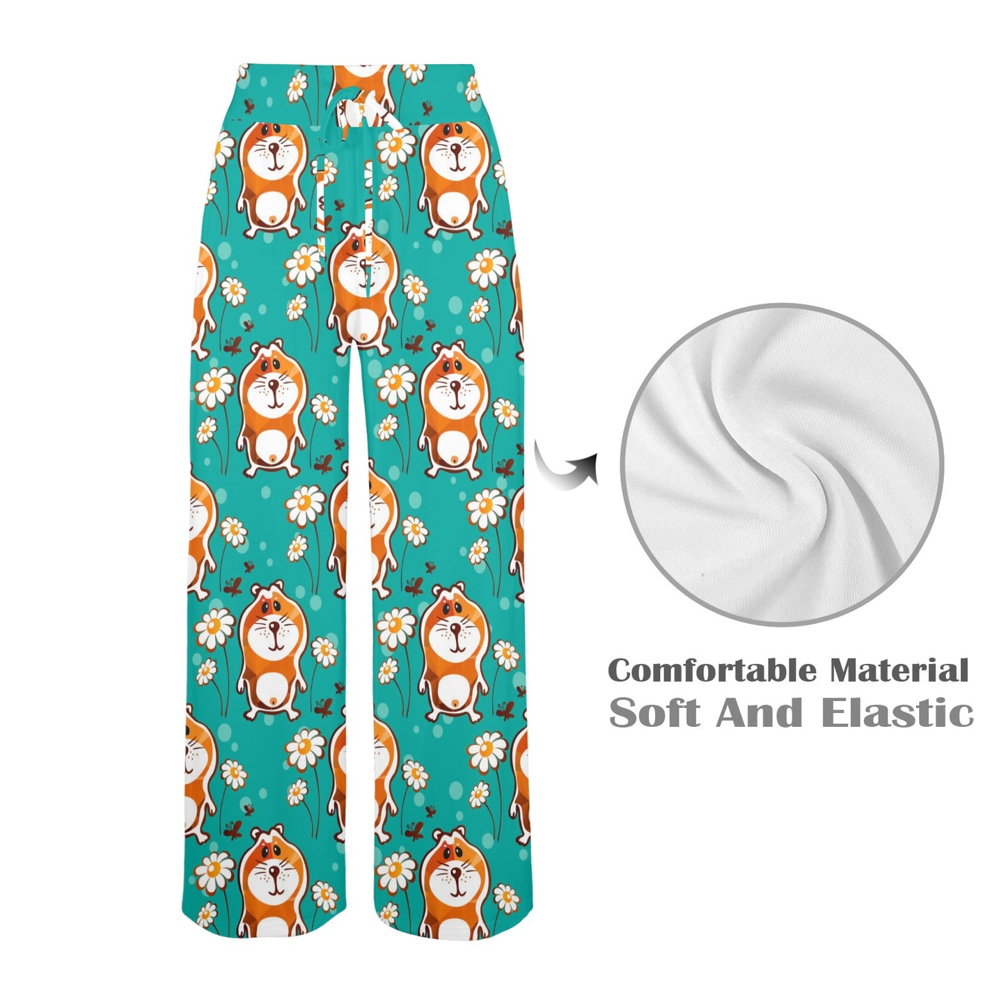 Hamster Pattern Print Design 01 Women's Wide Leg Lounge Pants