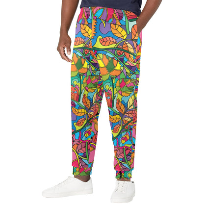 Psychedelic Trippy Flower Print Men's Casual Track Pants