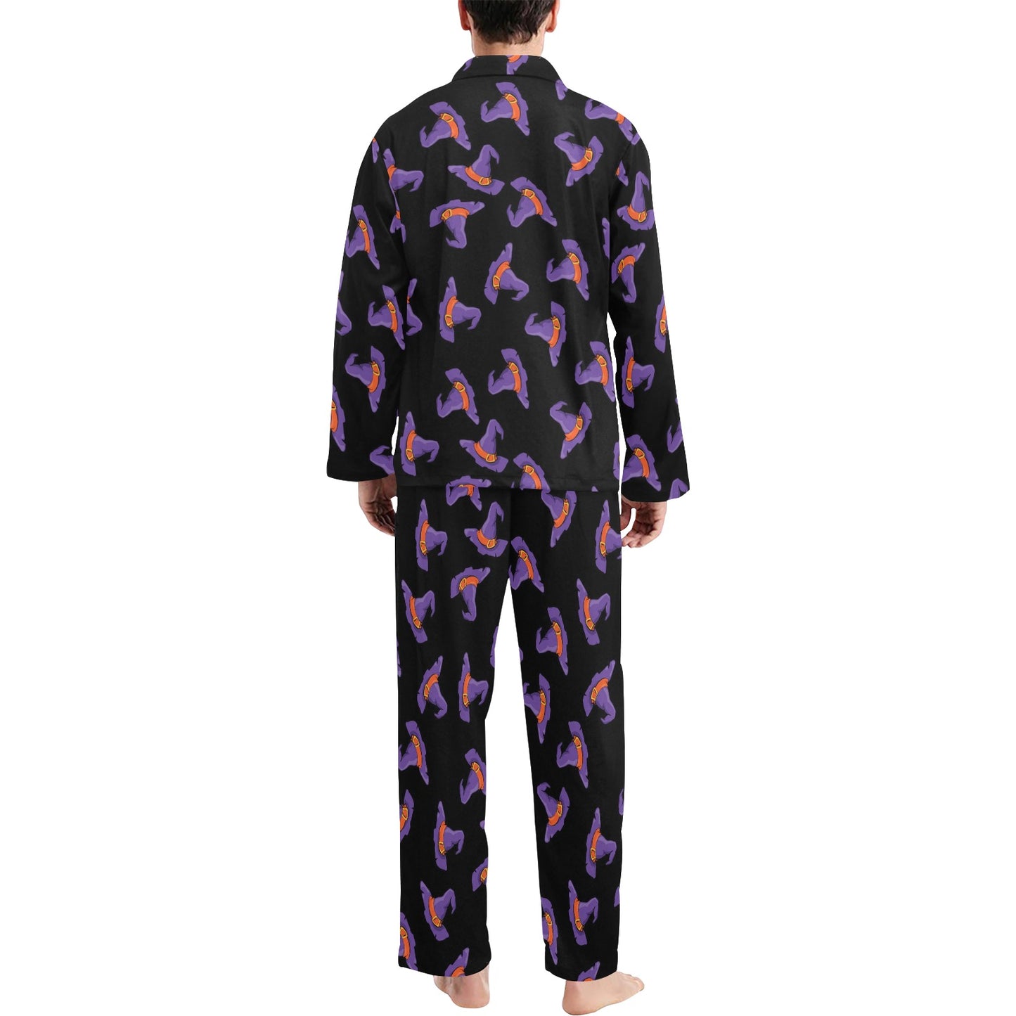 Witch Hat Print Design LKS304 Men's Long Pajama Set