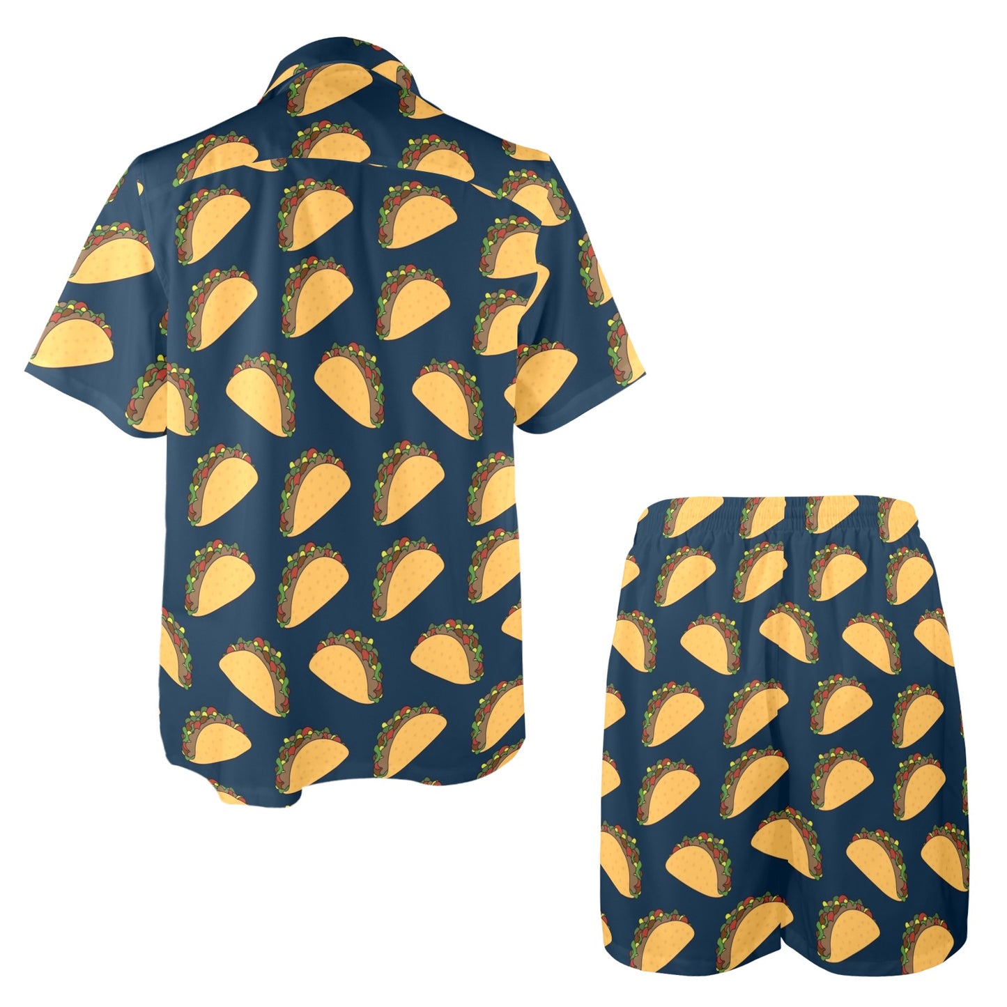 Taco Pattern Print Design TC04 Men's Beach Shirt and Shorts Set