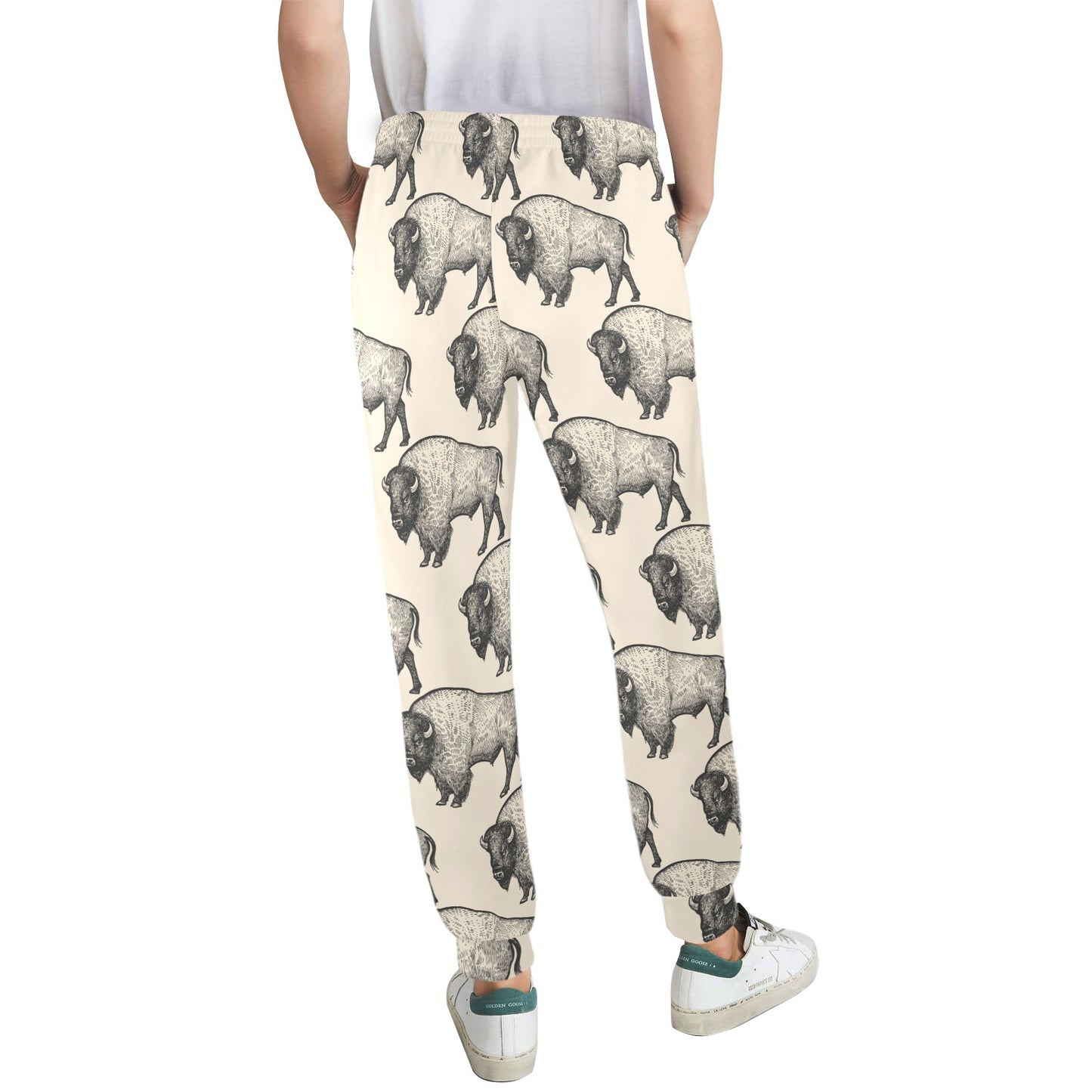 Bison Pattern Print Design 02 Women's Casual Track Pants