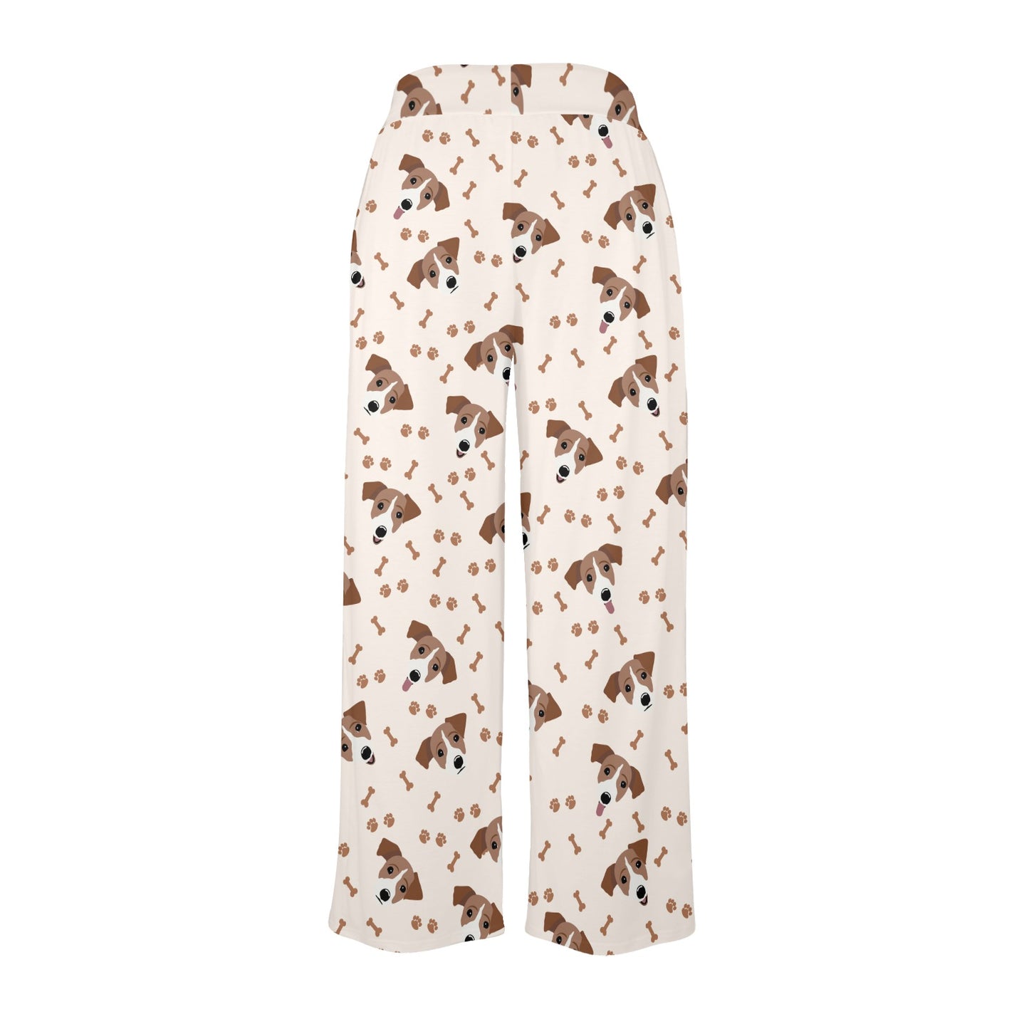 Russell Terriers Paw Print Design LKS303 Women's Wide Leg Lounge Pants