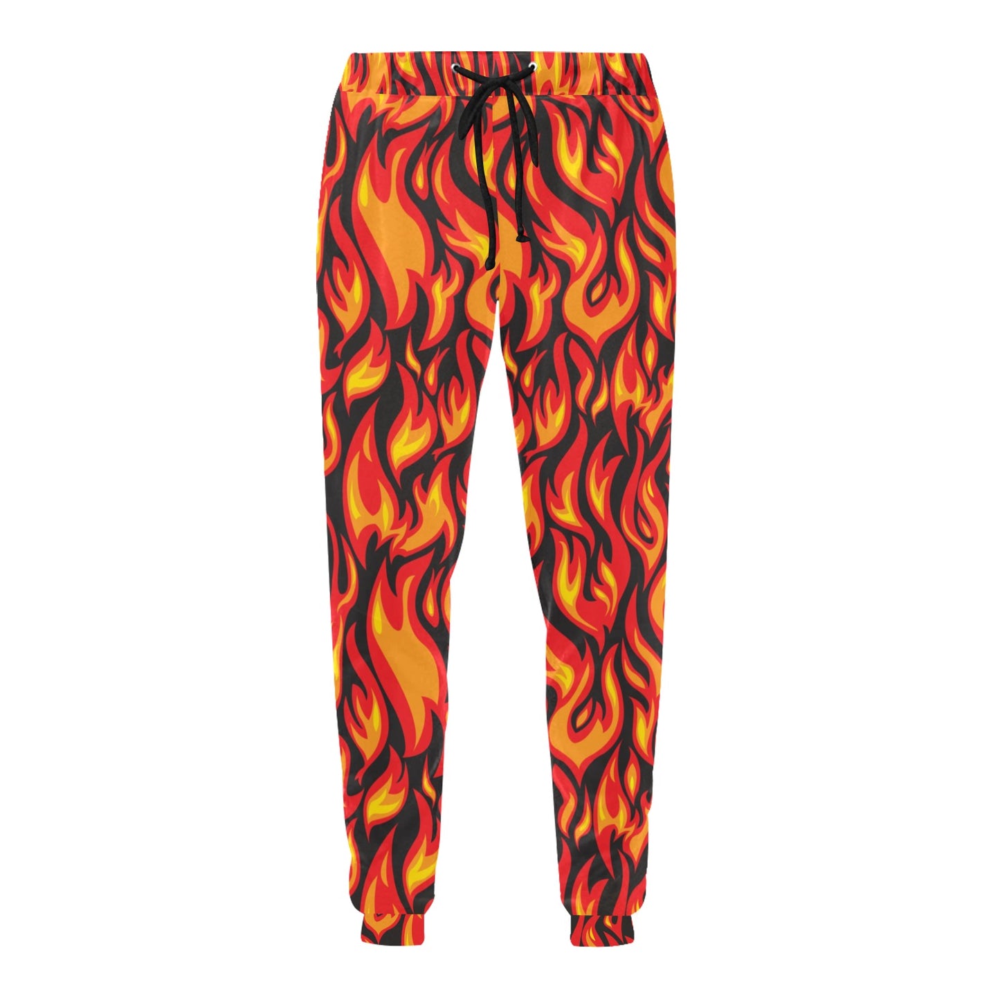 Flame Fire Print Pattern Men's Sweatpants