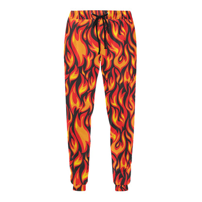 Flame Fire Print Pattern Men's Sweatpants