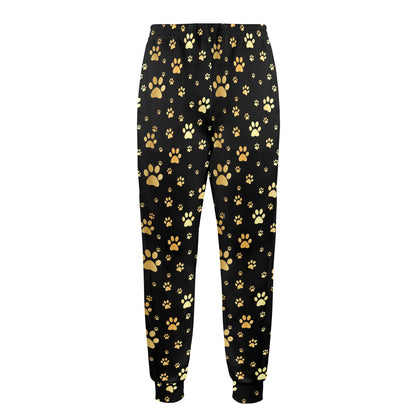 Knit Paw Pattern Print Design 03 Men's Casual Track Pants