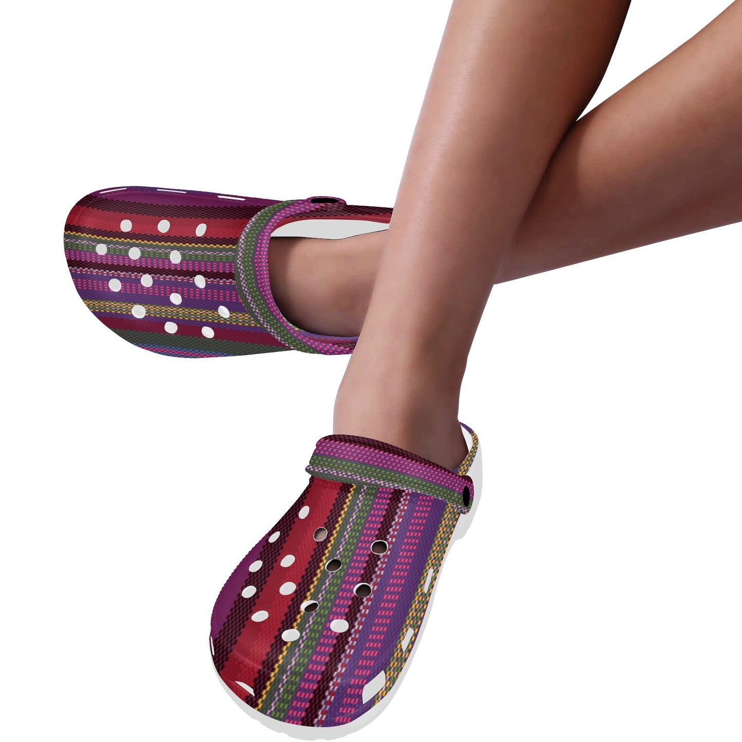 Serape Stripe Print Unisex Clogs Shoes