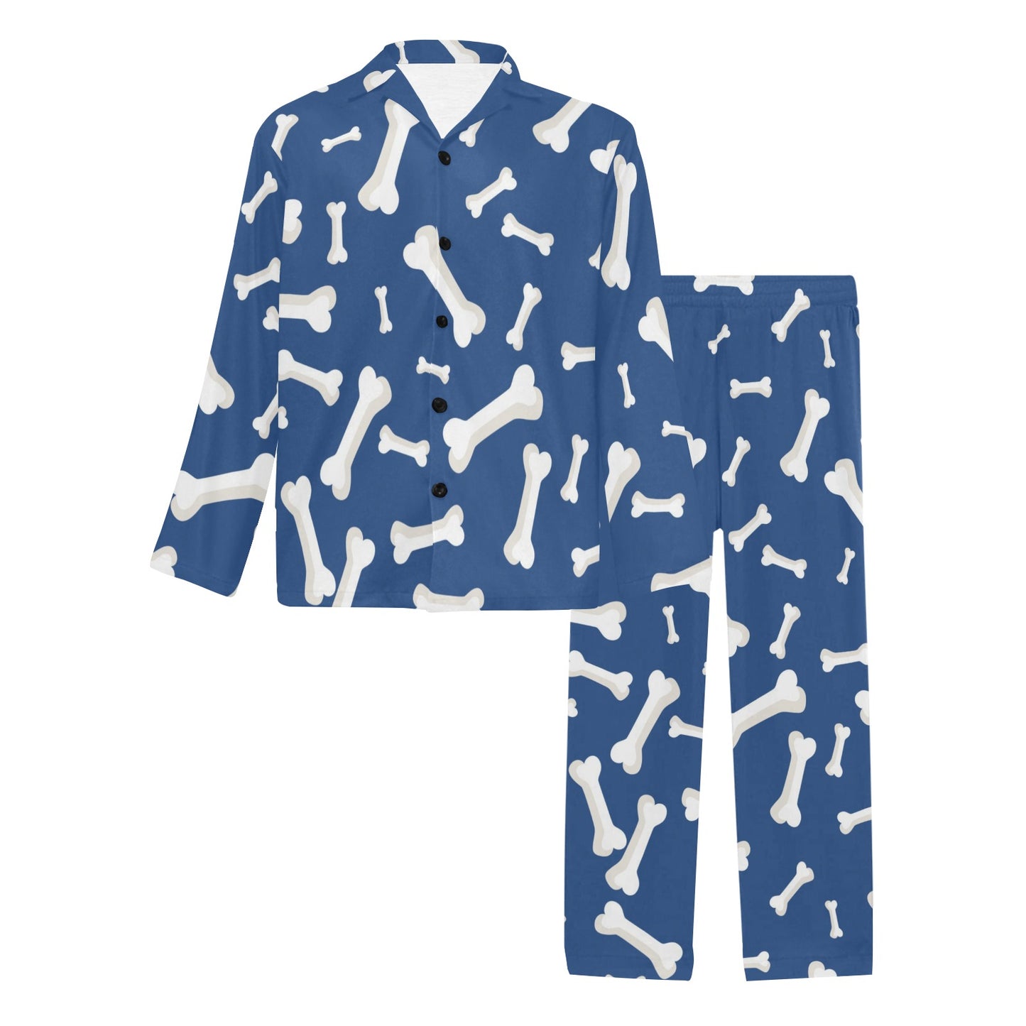 Dog Bone Pattern Print Design 03 Men's Long Pajama Set