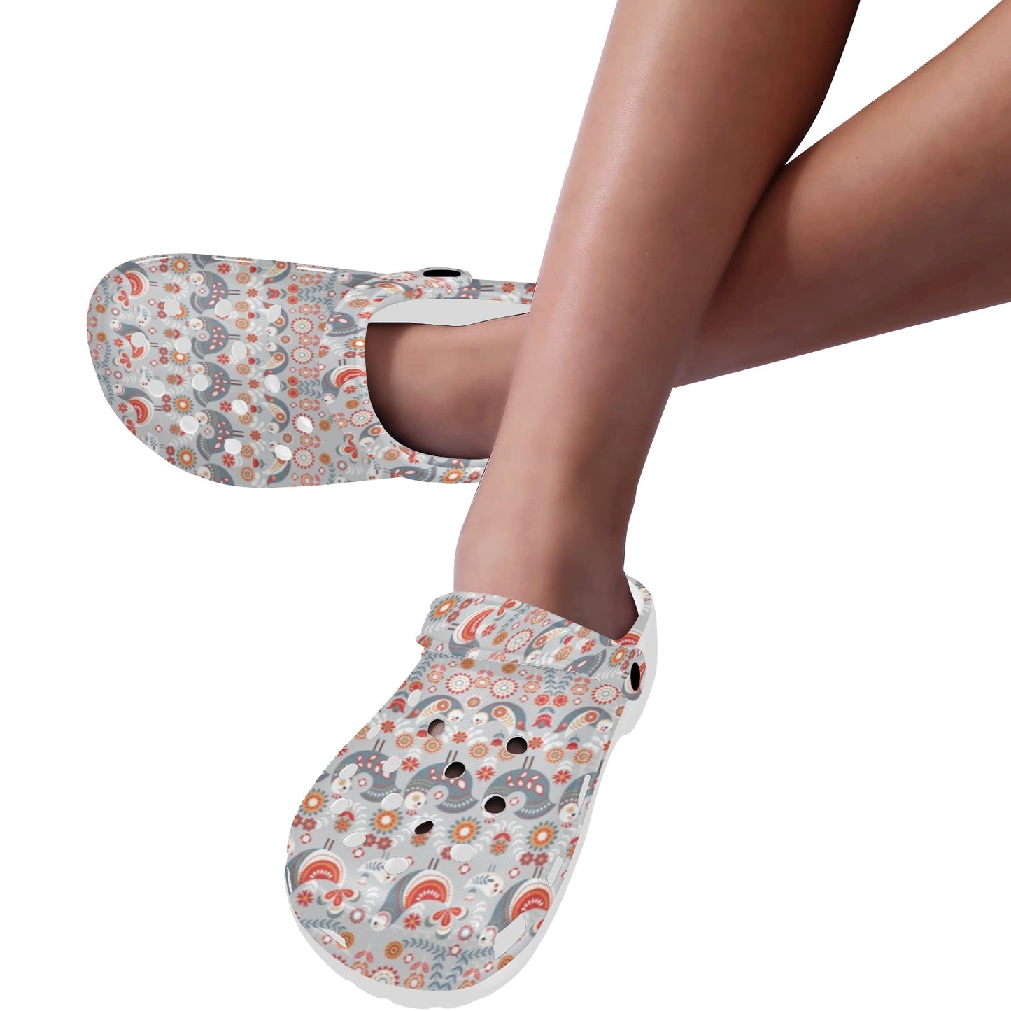 Swedish Nordic Design Print Unisex Clogs Shoes