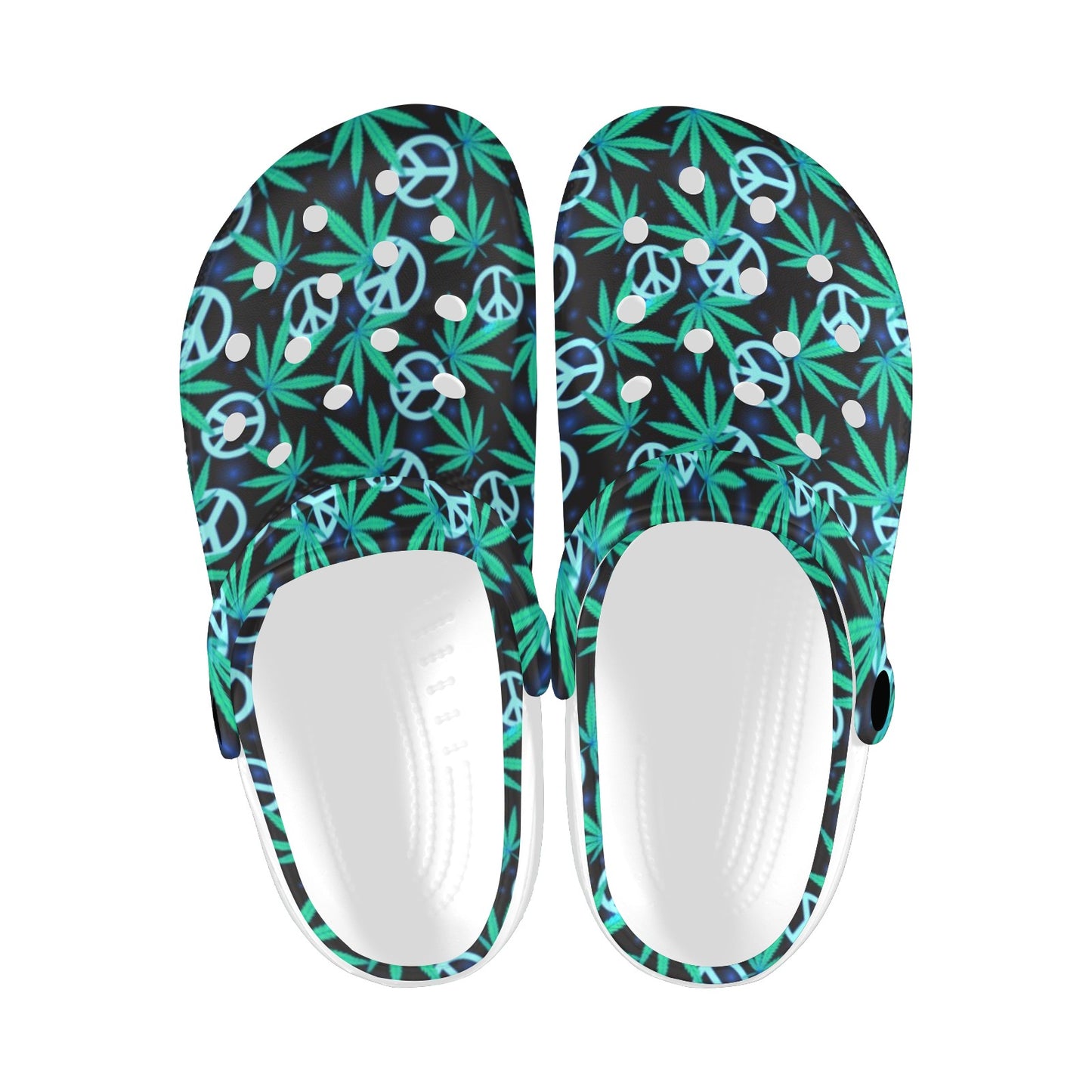 Peace Sign Themed Design Print Unisex Clogs Shoes