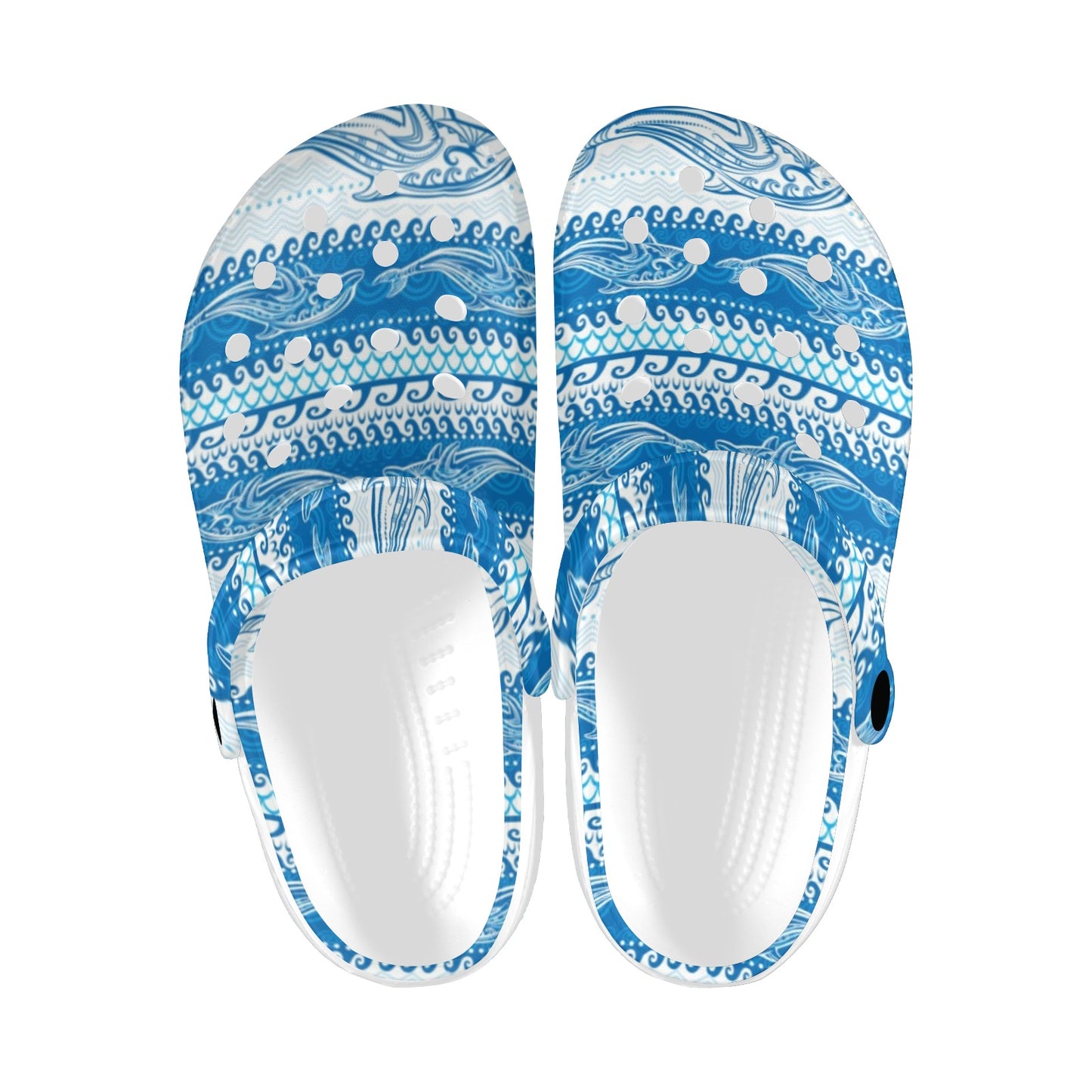 Dolphin Tribal Print Pattern Unisex Clogs Shoes