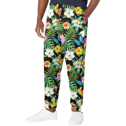 Hibiscus With Butterfly Print Design LKS305 Men's Casual Track Pants