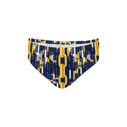 Cryptocurrency Chain Pattern Print Design 03 Men's Swimming Briefs