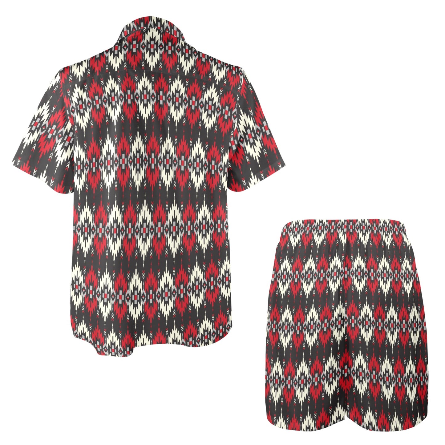 Southwestern Pattern Men's Beach Shirt and Shorts Set