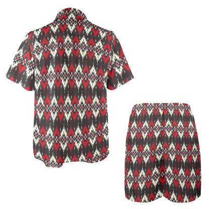 Southwestern Pattern Men's Beach Shirt and Shorts Set