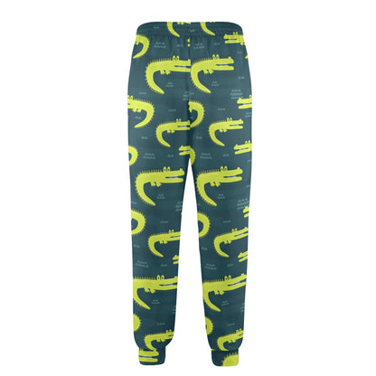 Alligator Pattern Print Design 03 Men's Casual Track Pants