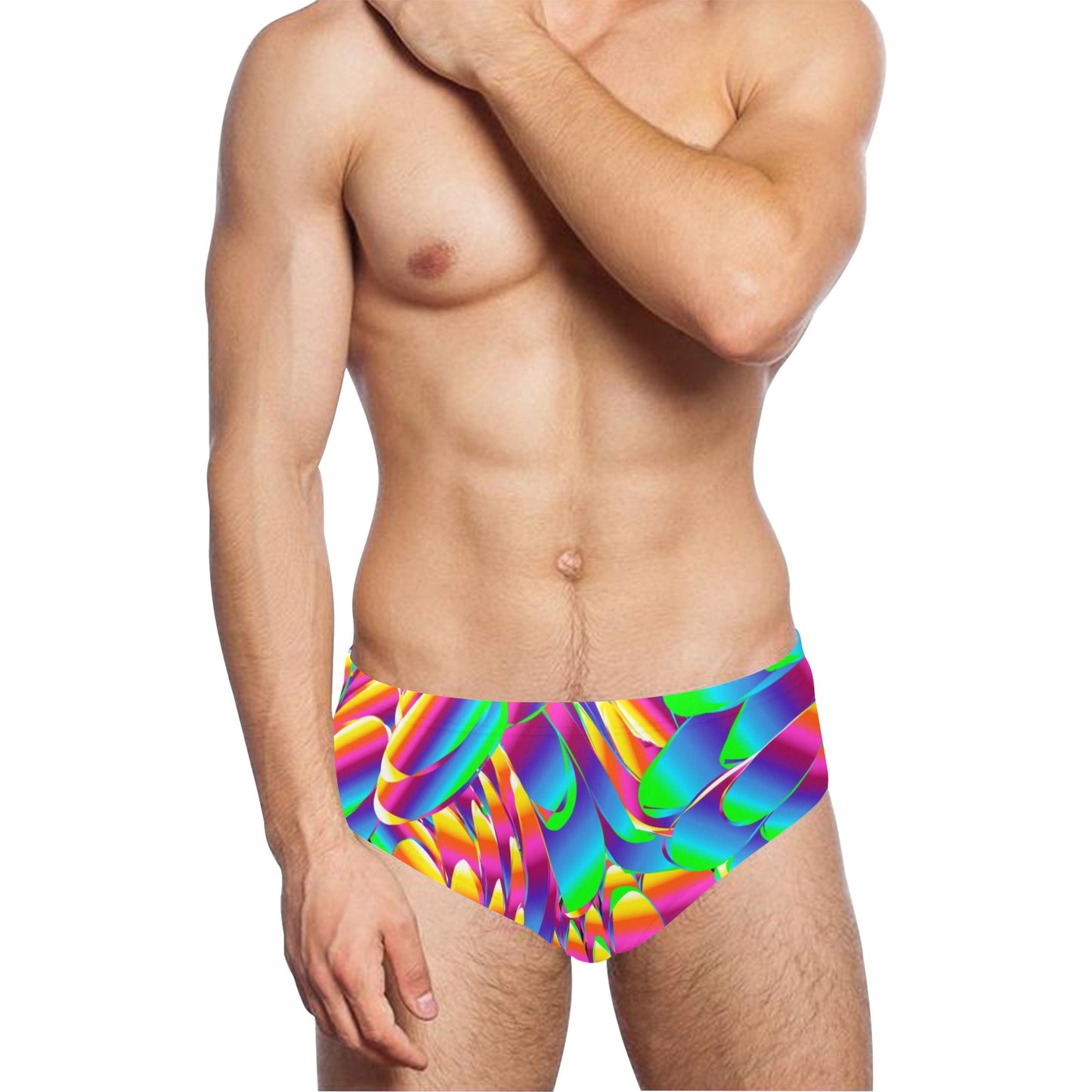 Psychedelic Trippy Pattern Men's Swimming Briefs