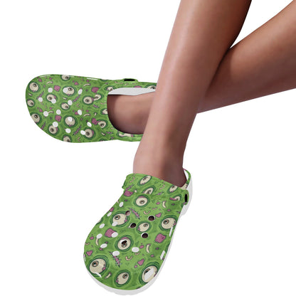 Zombie Eyes Design Pattern Print Unisex Clogs Shoes