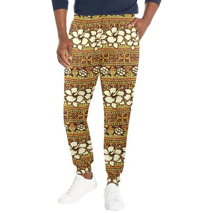 Hawaiian Themed Pattern Print Design H015 Men's Casual Track Pants