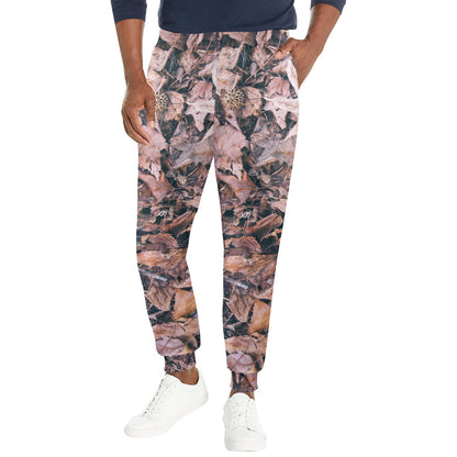 Camouflage Realistic Tree Leaf Print Men's Casual Track Pants