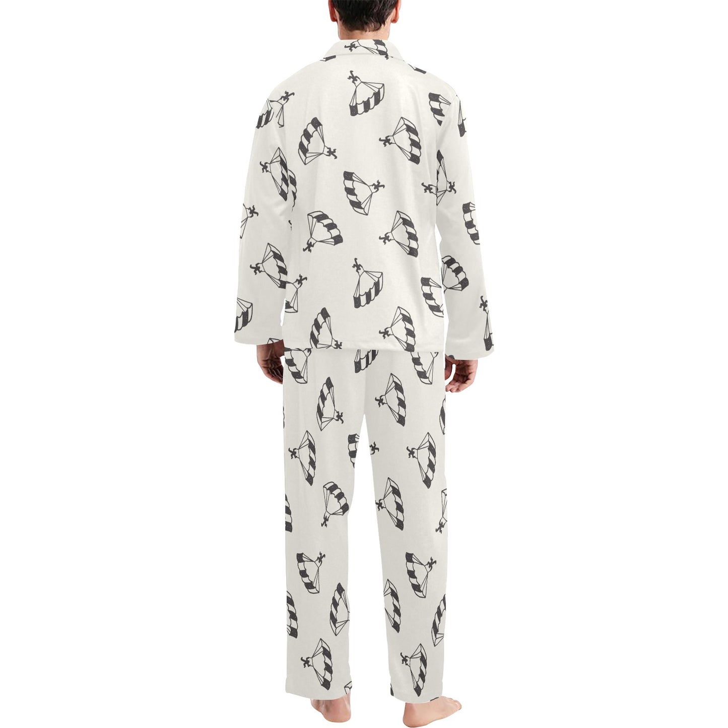 Skydiver Print Design LKS301 Men's Long Pajama Set