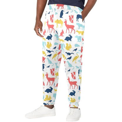 Zoo Animal Design Print Pattern JJ0409 Men's Casual Track Pants