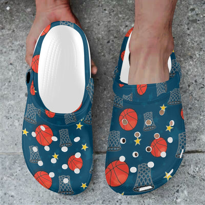 Basketball Classic Print Pattern Unisex Clogs Shoes