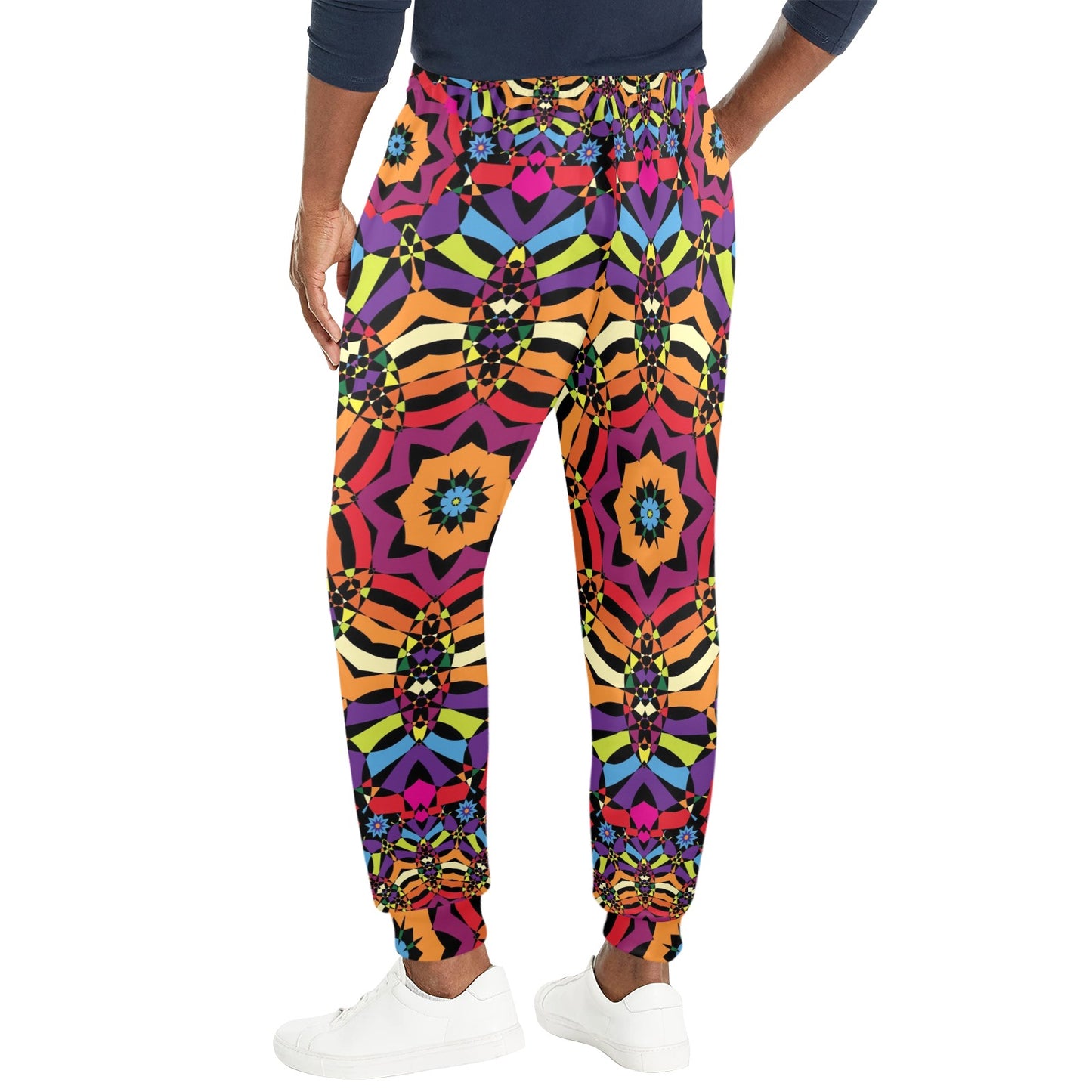 Kaleidoscope Pattern Print Design 01 Men's Casual Track Pants