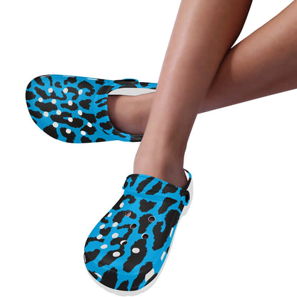 Cheetah Blue Print Pattern Unisex Clogs Shoes