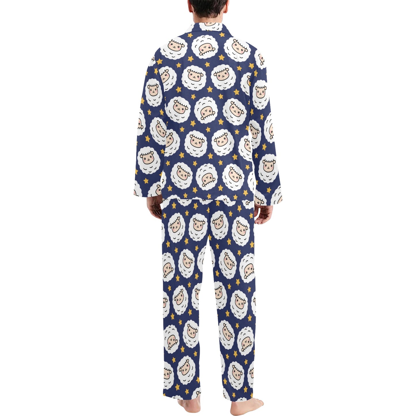 Sheep Print Design LKS402 Men's Long Pajama Set