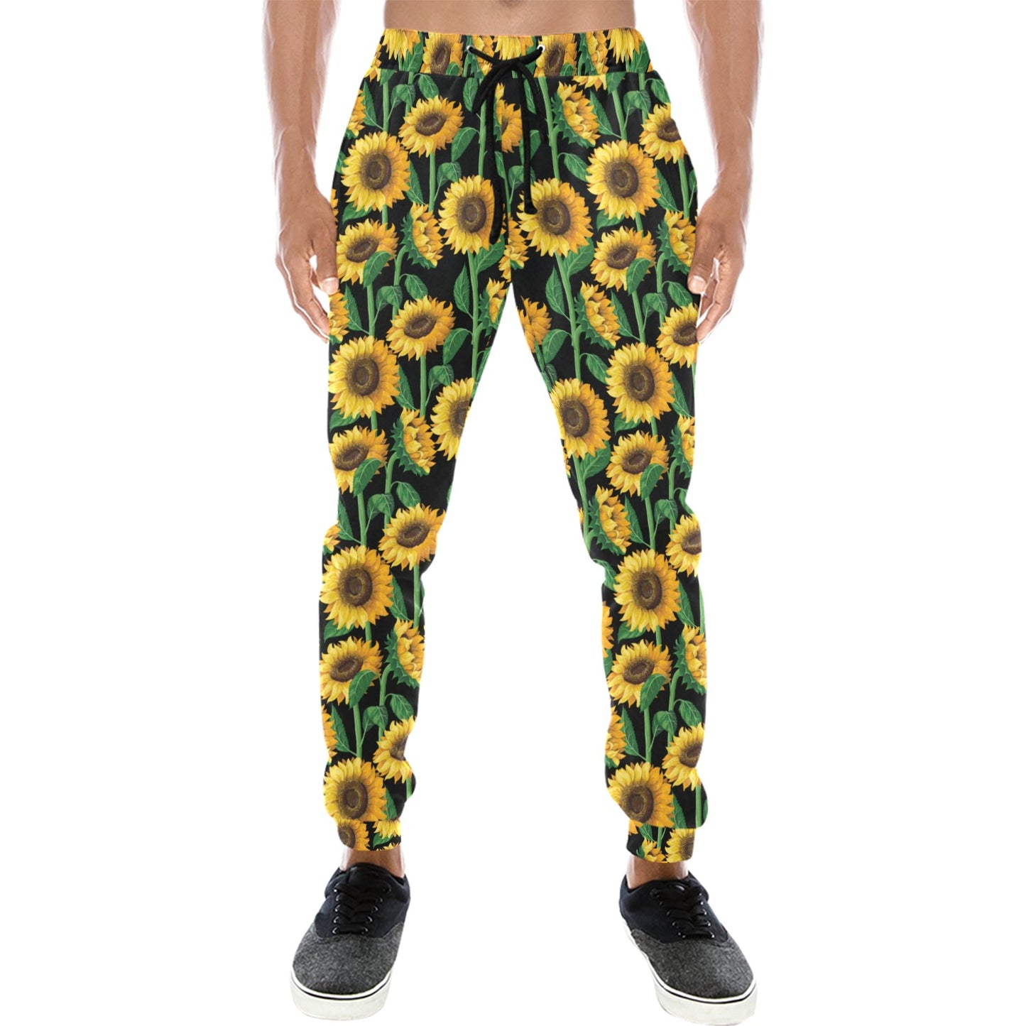 Sunflower Realistic Print Pattern Men's Sweatpants