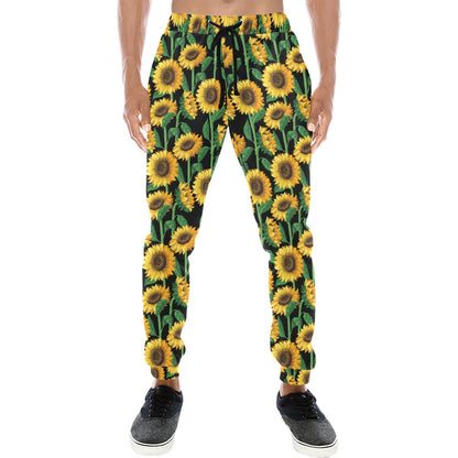 Sunflower Realistic Print Pattern Men's Sweatpants