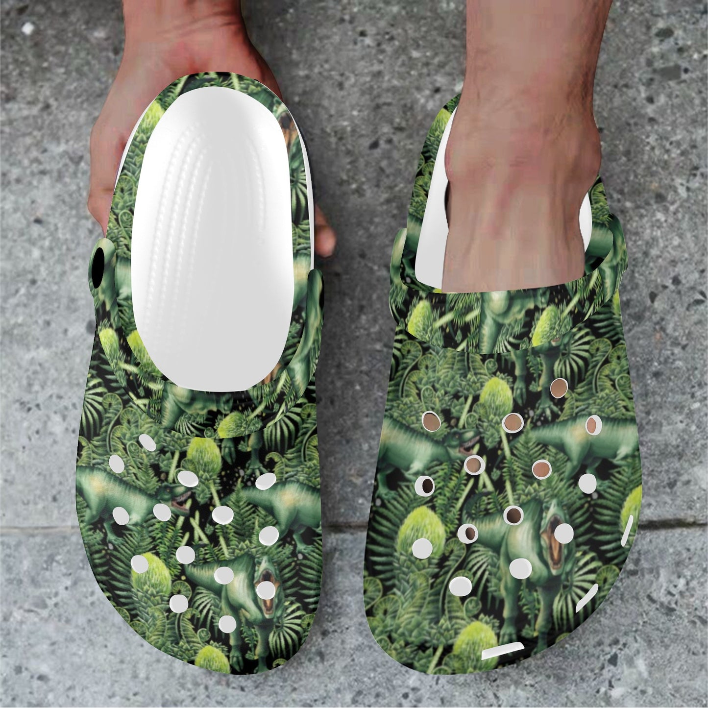 Dinosaur T Rex Print Pattern Unisex Clogs Shoes