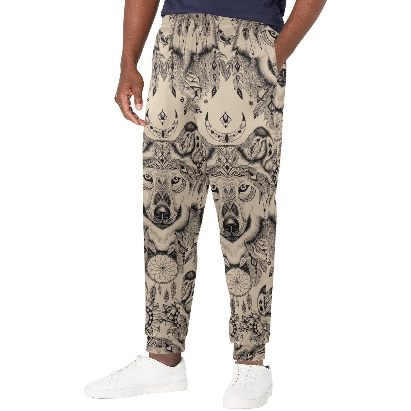 Indian Boho Wolf Men's Casual Track Pants