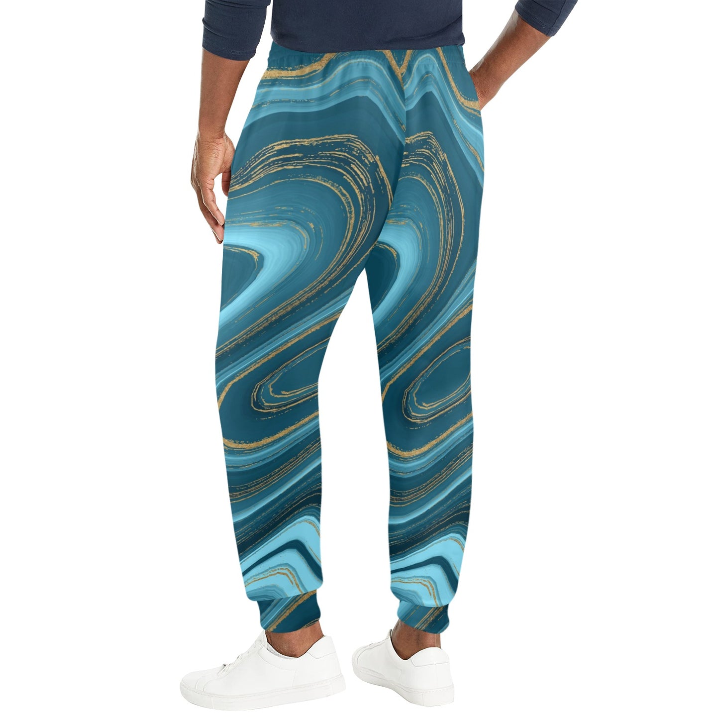 Liquid Pattern Print Design 04 Men's Casual Track Pants
