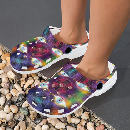 Chakra Eye Print Pattern Unisex Clogs Shoes