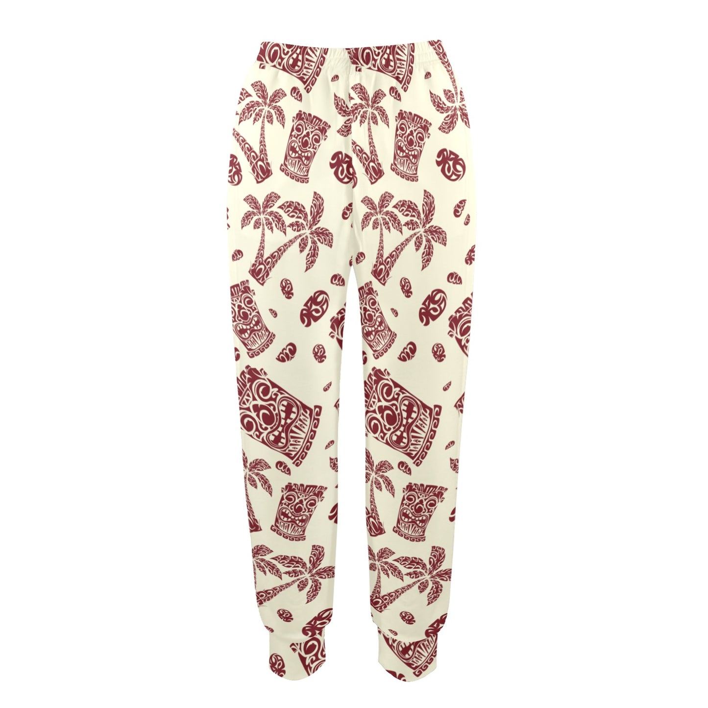 Tiki Tribal Mask Palm Tree Women's Casual Track Pants