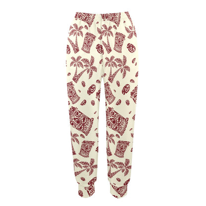 Tiki Tribal Mask Palm Tree Women's Casual Track Pants