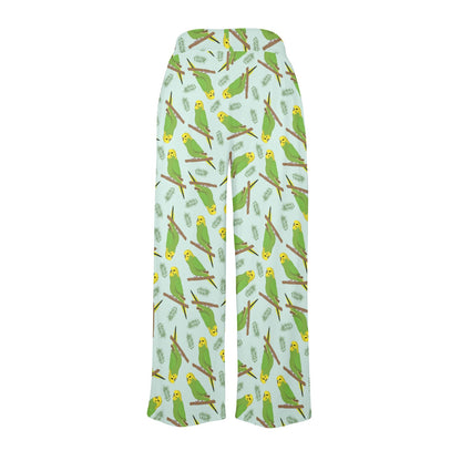 Budgerigar Pattern Print Design 04 Women's Wide Leg Lounge Pants