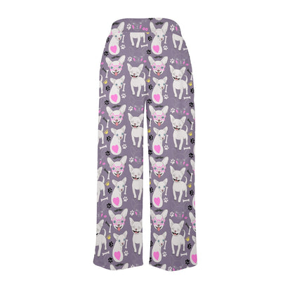 Chihuahua Happy Pattern Women's Wide Leg Lounge Pants