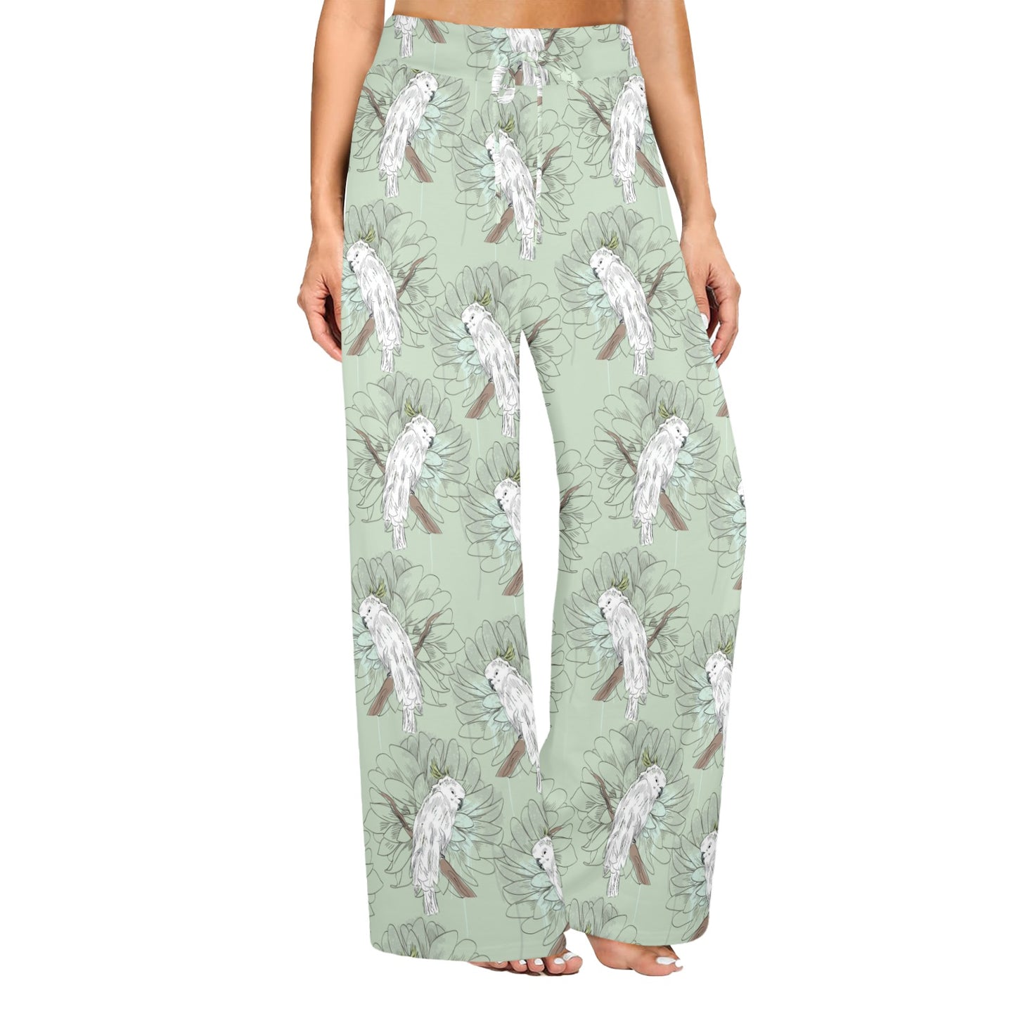 Cockatiel Pattern Print Design 01 Women's Wide Leg Lounge Pants