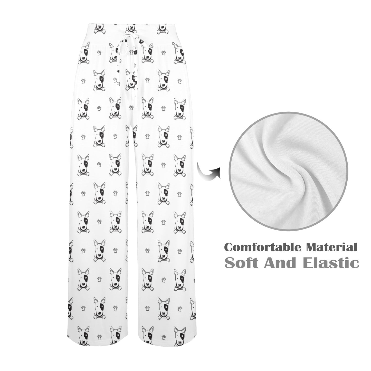 Bull Terriers Pattern Print Design 06 Women's Wide Leg Lounge Pants