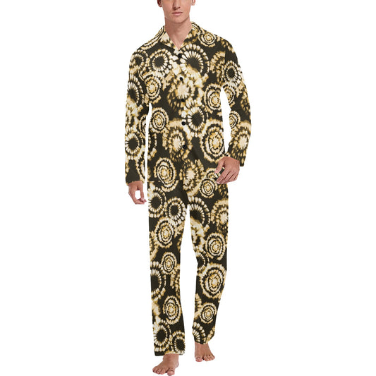 Tie Dye Print Design LKS307 Men's Long Pajama Set