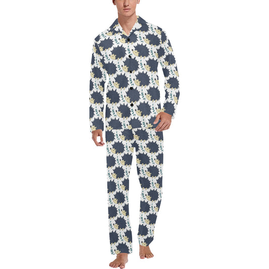 Hedgehog Print Design LKS401 Men's Long Pajama Set