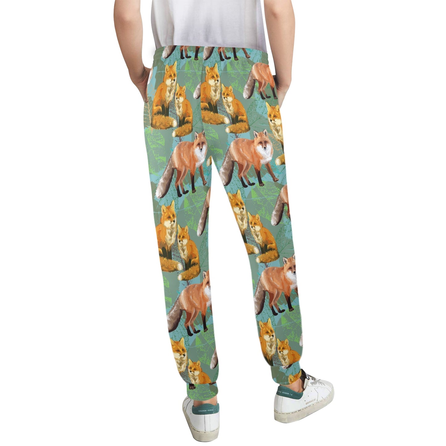 Fox Autumn leaves Themed Women's Casual Track Pants