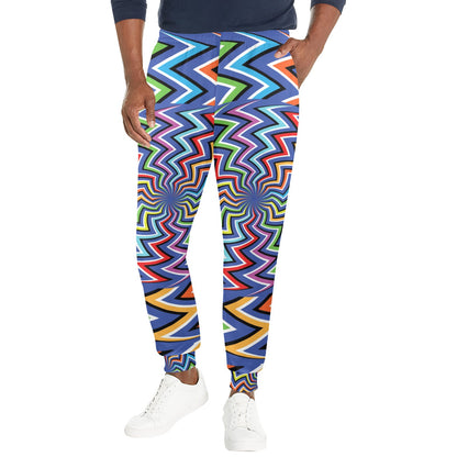 Optical illusion Pattern Print Design A02 Men's Casual Track Pants