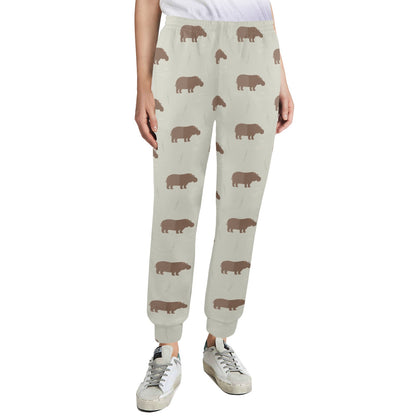 Hippo Design Print Pattern JJ0349 Women's Casual Track Pants